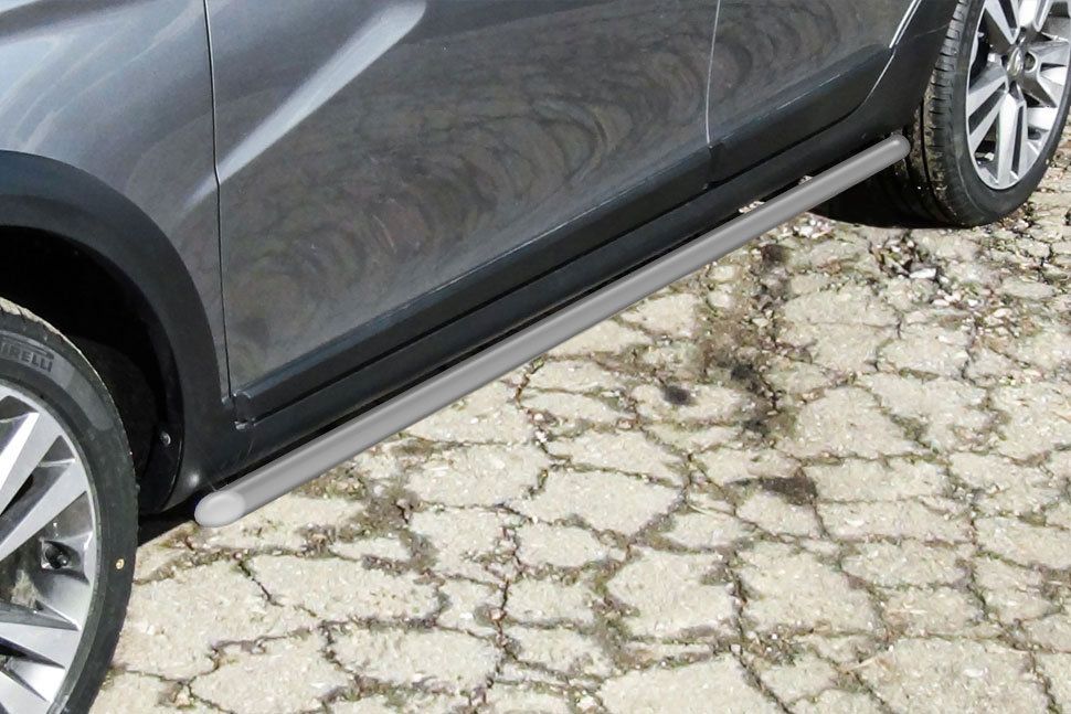 Пороги Slitkoff труба d42 для Lada Vesta SW Cross 2017-2026 Серебристые. Артикул LadVSWCR04S