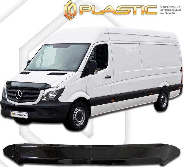 Дефлектор СА Пластик для капота (Classic черный) Mercedes-Benz Sprinter 2014-2026. Артикул 2010010109653