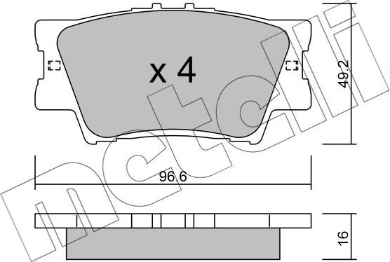 Тормозные колодки Metelli. Артикул 22-0749-0