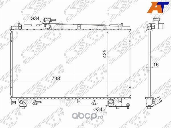 Радиатор TOYOTA VOXY/NOAH/IPSUM/AVENSIS VERSO 1AZ/2AZ/3ZR 01-09 SAT SGTY0002ACM20 SAT. Артикул SGTY0002ACM20