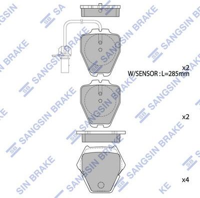 Тормозные колодки Sangsin Hi-Q. Артикул SP1790