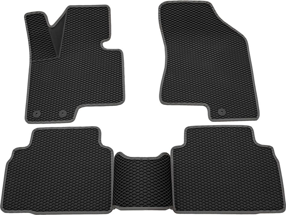 Коврики Rezkon 3D EVA Ромб резиновые для салона Kia Sportage III 2010-2016 Синий кант. Артикул 9221040202