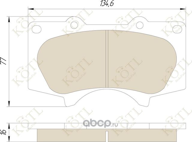 Колодки тормозные дисковые передние к-т TOYOTA LC 120 4.0/3.0D/MITSUBISHI PAJERO (Kotl) Kotl. Артикул 3364kt