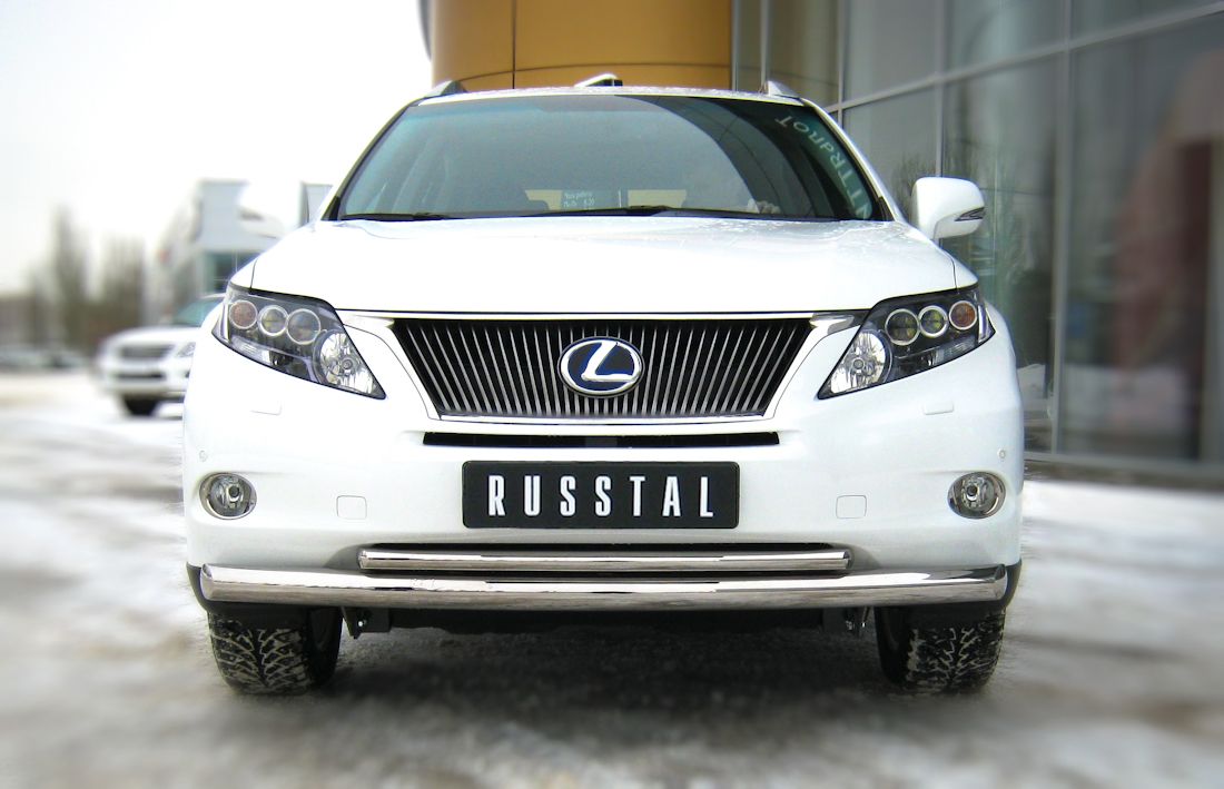 Защита RusStal переднего бампера d76/42 (дуга) для Lexus RX 270/350/450h 2012-2015. Артикул LRXZ-000401