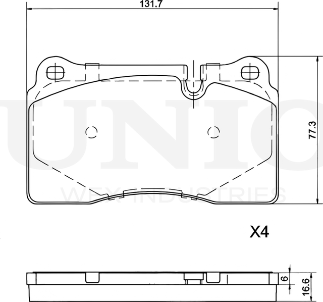 Колодки тормозные дисковые, комплект (Unio). Артикул BRP-20372