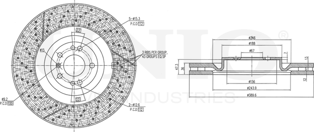 Диск тормозной (Unio). Артикул BRD-20583
