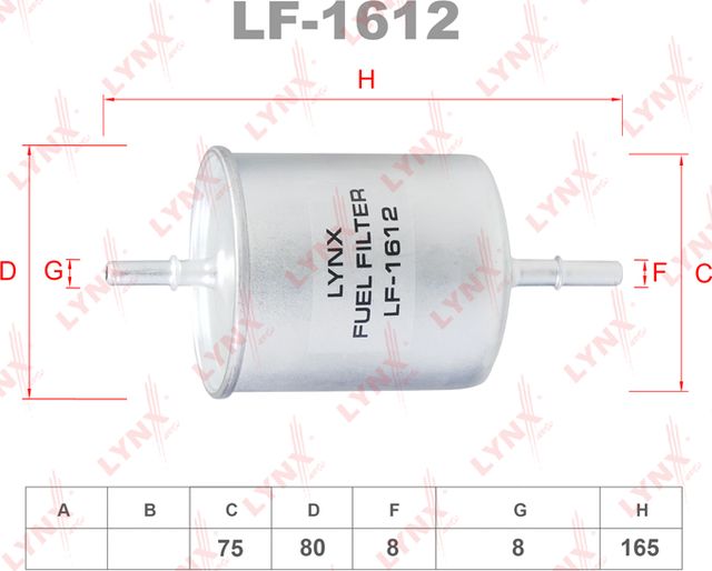 Топливный фильтр LYNXauto. Артикул LF-1612