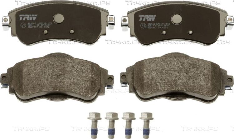 Тормозные колодки TRW COTEC передние для Citroen DS4 2011-2015. Артикул GDB1917