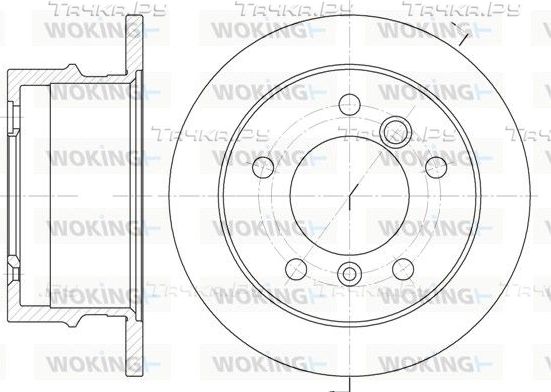 Тормозной диск Woking задний для Mercedes-Benz Sprinter 901, 902 1995-2006. Артикул D6565.00