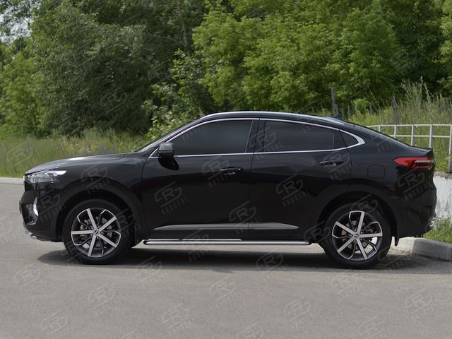 Защита порогов RusStal труба d42 с листом (вариант 2) для Haval F7x 1.5 4WD 2019-2022. Артикул HF7XL-0038382