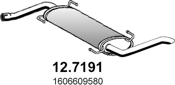 Глушитель Asso для Peugeot Boxer III 2011-2026. Артикул 12.7191