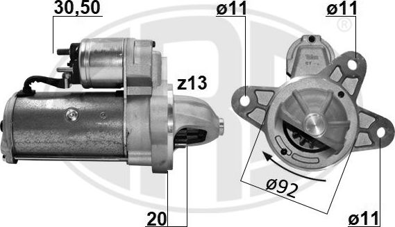Стартер Era OEM для Ford Transit IV 1986-1994. Артикул 220164