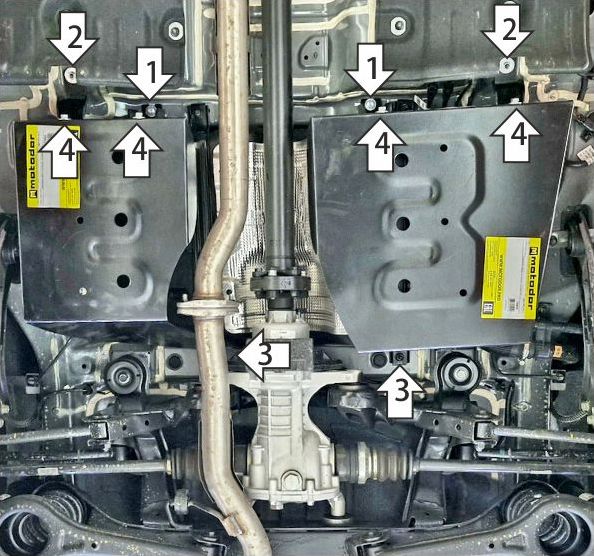 Защита Мотодор для абсорбера и топл. бака KGM Torres АКПП 2023-2026. Артикул 72802