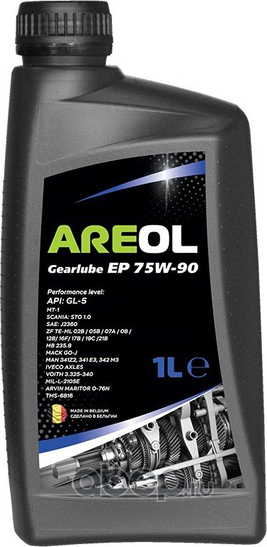 AREOL Gearlube EP 75W90 (1л) полусинт. трансм. масло для гипоидных передач/ API. Артикул 75W90AR083
