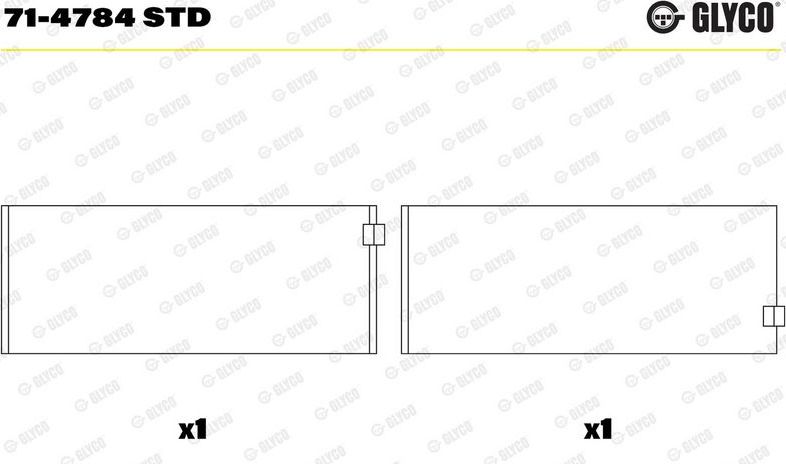 Вкладыши шатунные Glyco для Mercedes-Benz Integro 2006-2026. Артикул 71-4784 STD