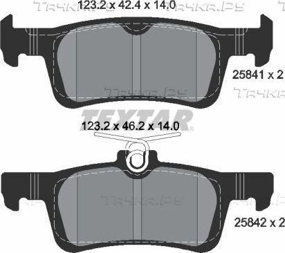 Тормозные колодки Textar Q+ задние для Peugeot 308 II 2013-2026. Артикул 2584104