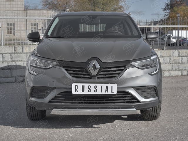 Защита RusStal переднего бампера d75х42 дуга для Renault Arkana 2019-2024. Артикул RARZ-003315