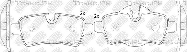 Тормозные колодки NiBK задние для MINI Coupe R58 2010-2015. Артикул PN0509