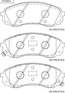 Тормозные колодки Asimco передние для Kia Carnival II 2006-2014. Артикул KD9756