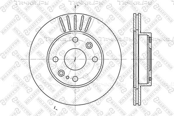 Тормозной диск Stellox передний для Mazda MX-5 I (NA) 1990-1998. Артикул 6020-3223V-SX