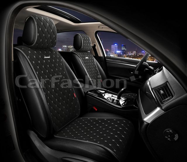 Накидки универсальные CarFashion Bullet Front на передние сидения авто, цвет Черный/Черный/Серый. Артикул 26182