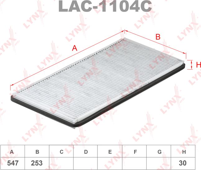Салонный фильтр LYNXauto. Артикул LAC-1104C