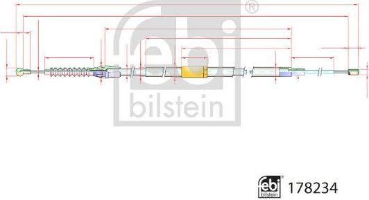 Трос ручника (тросик ручного тормоза) Febi Bilstein. Артикул 178234