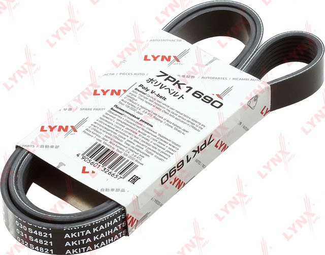 Ремень поликлиновой HONDA ACCORD (CL7) 2.0 2002 (Lynxauto). Артикул 7PK1690