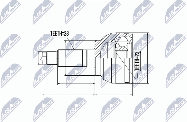 Шрус внутренний (граната) NTY передний правый для Mazda 3 I (BK) 2003-2009. Артикул NPZ-MZ-047