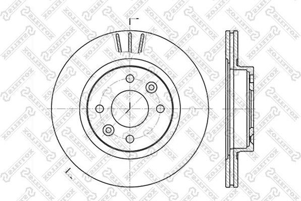 Тормозной диск Stellox передний для Renault 25 1984-1992. Артикул 6020-3922V-SX