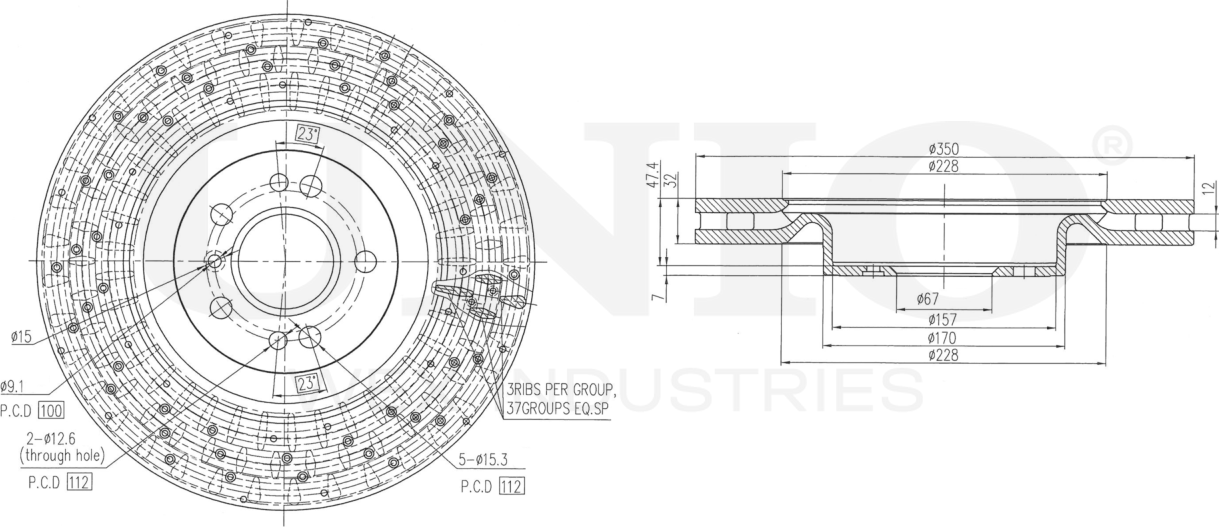Диск тормозной (Unio). Артикул BRD-20513