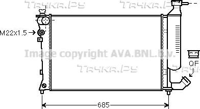 Радиатор охлаждения двигателя AVA. Артикул CNA2155