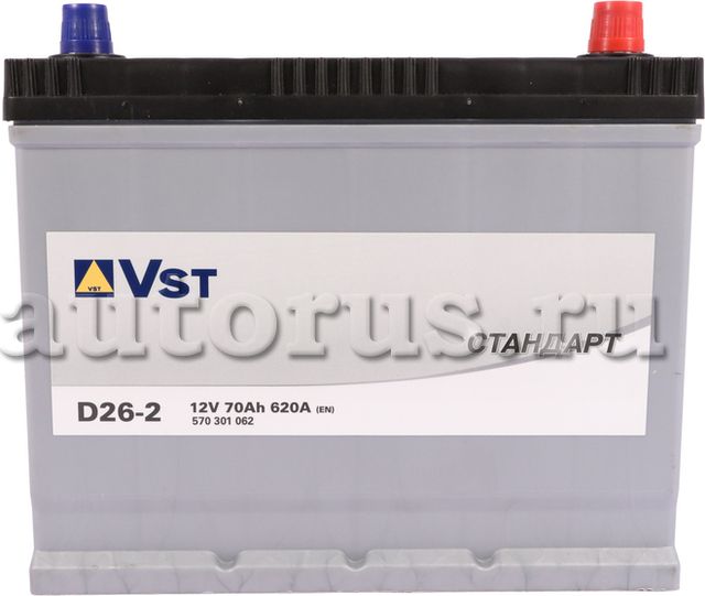Аккумуляторная батарея V СТАНДАРТ [12V 70Ah 620A] (VST). Артикул 570301062