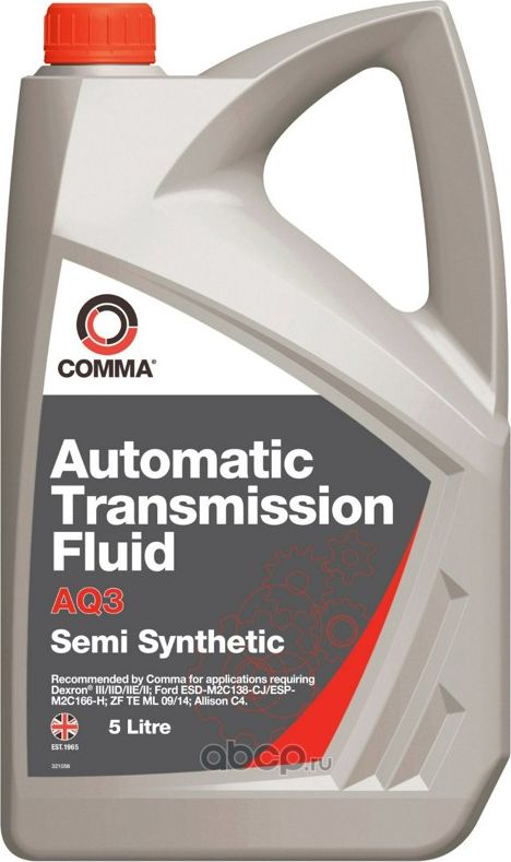 Масло трансмиссионное ATF COMMA 5л AQ3 AUTOMATIC TRANSMITION FLUID DEXRON III/II. Артикул AQ35L