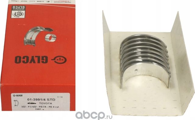 Вкладыши шатунные Glyco для Toyota Corolla E110 1999-2002. Артикул 01-3991/4 STD