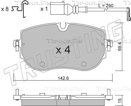 Тормозные колодки Trusting. Артикул 1319.0