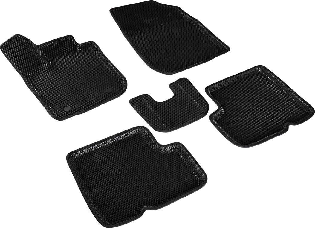 Коврики Seintex 3D EVA ромб для салона Renault Logan II рестайлинг 2018-2026 ЧЕРНЫЕ. Артикул 97561