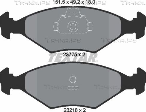 Тормозные колодки Textar передние для Fiat Palio I 1998-2002. Артикул 2377501