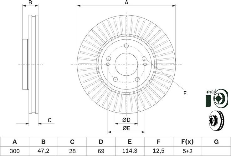 Тормозной диск Bosch. Артикул 0 986 479 C51