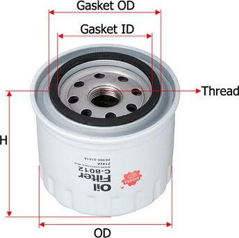 Масляный фильтр Sakura. Артикул C-8012