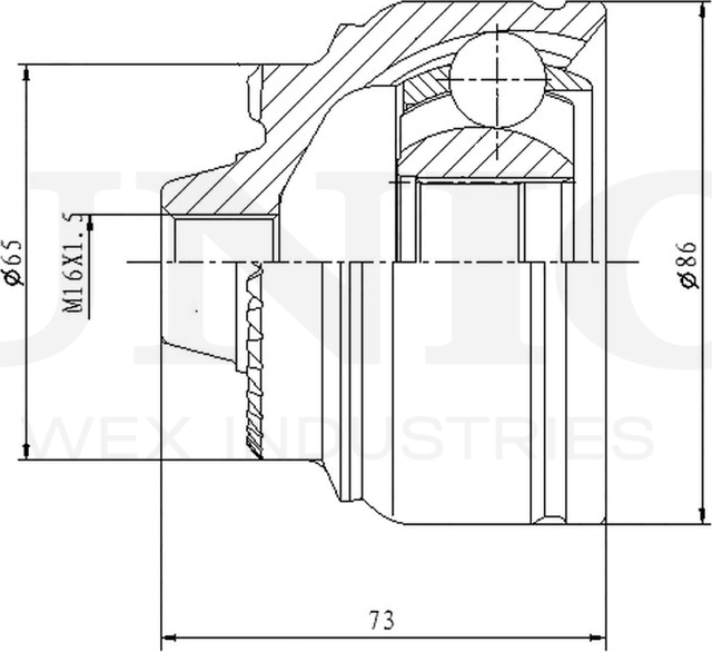 ШРУС наружный (Unio). Артикул CVJ-20312