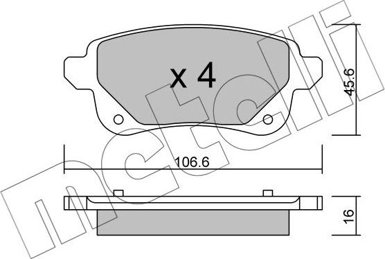 Тормозные колодки Metelli. Артикул 22-1112-0