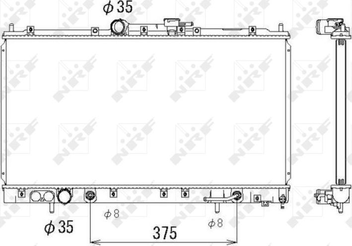 Радиатор охлаждения двигателя NRF (алюминий). Артикул 53313