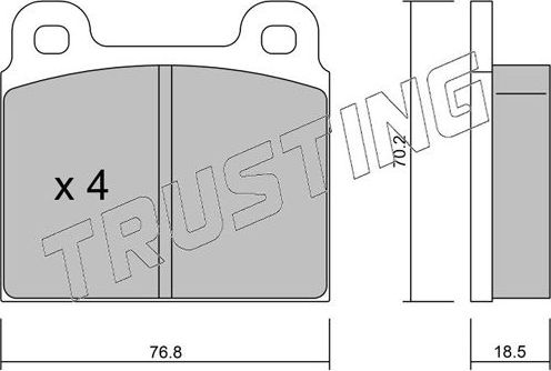 Тормозные колодки Trusting передние для Volkswagen Transporter T3 1979-1985. Артикул 080.0