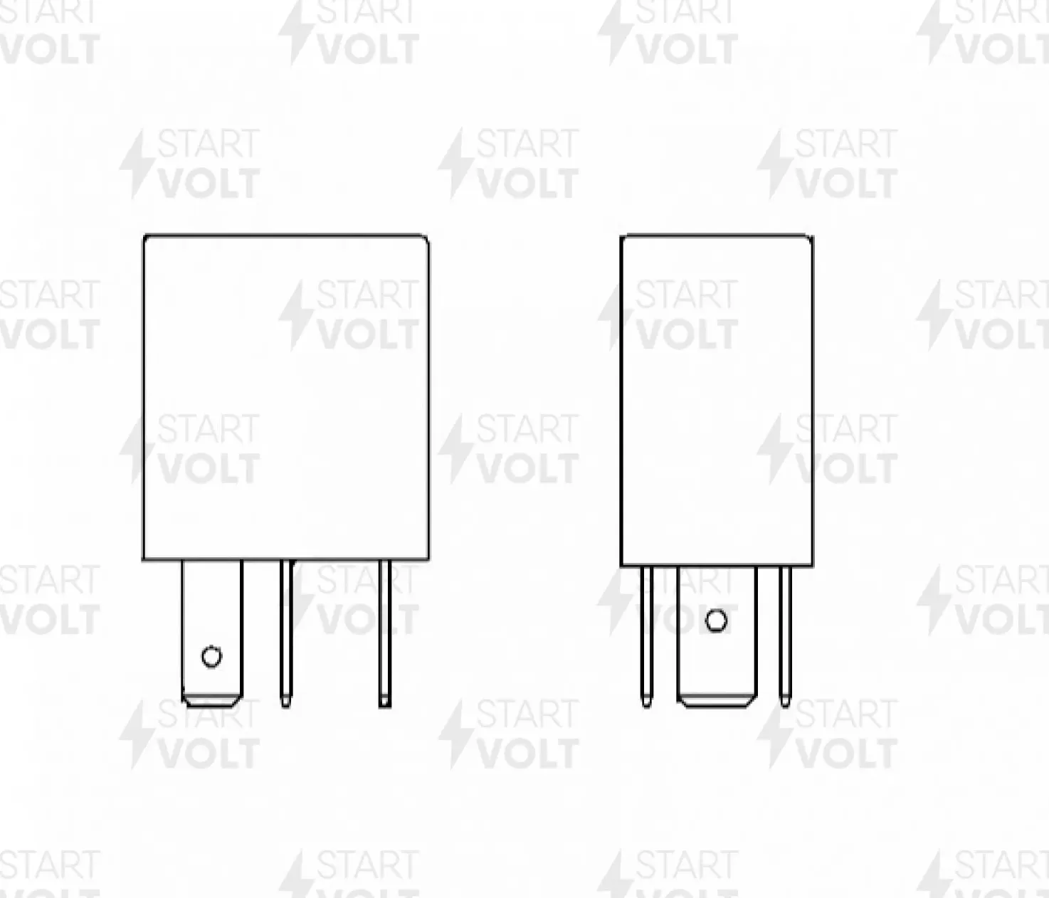 Реле для а/м VAG/Toyota/Opel/Ford/BMW/Mercedes-Benz 4 конт. 12V 20A унив. (SCR 0800) (Startvolt). Артикул scr-0800