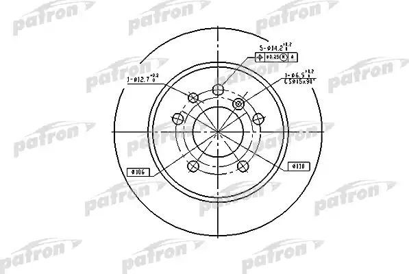 Тормозной диск Patron. Артикул PBD1613