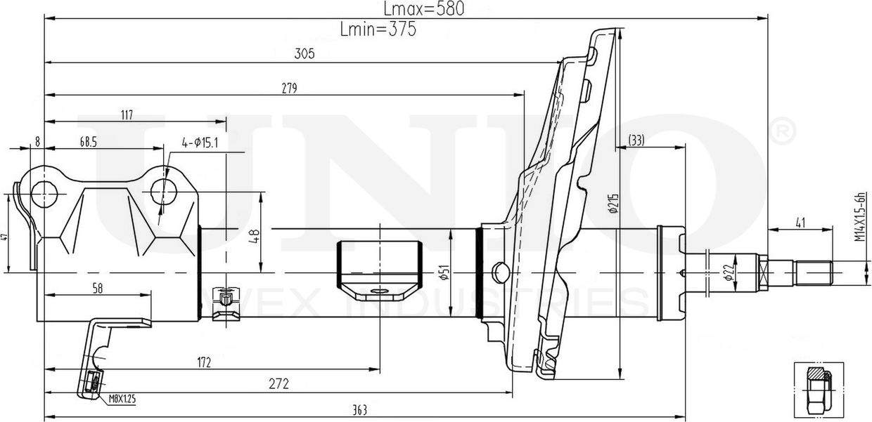 Амортизатор подвески (Unio). Артикул SAB-10164