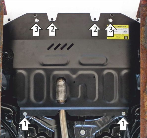 Защита Мотодор усиленная для двигателя и КПП Changan Alsvin 2023-2026. Артикул 77205