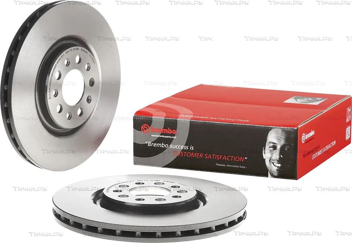 Тормозной диск Brembo PRIME LINE - UV Coated передний для Alfa Romeo Spider III 2006-2011. Артикул 09.9365.21