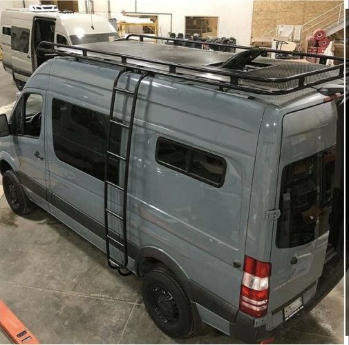 Багажник экспедиционный Podgotoffka 47500x1400x120 с сеткой и креплениями для Mercedes-Benz Sprinter W903 1994-2006. Артикул PGT-B.110.05